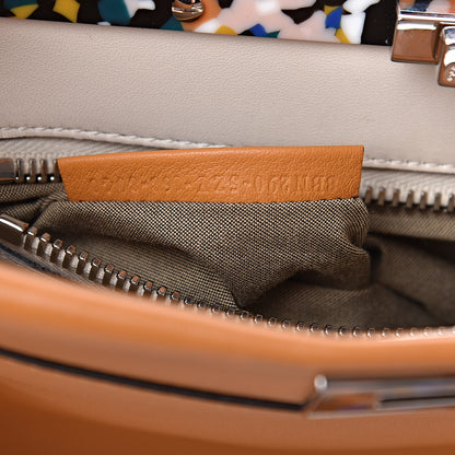 Fendi Vitello Seta Shiny Nappa Plexiglass Granite Medium Peekaboo Iconic Satchel Ginger Latte 9 of 14