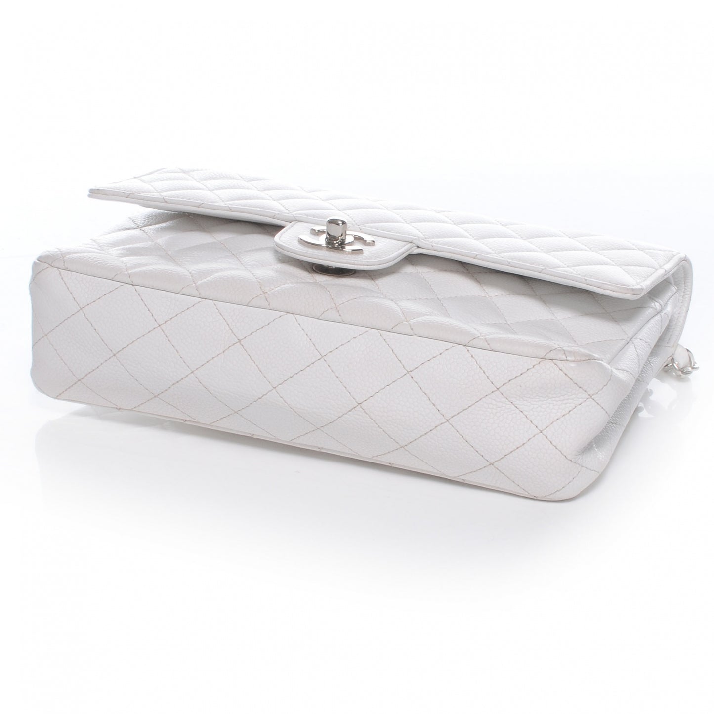 Caviar Medium Double Flap White