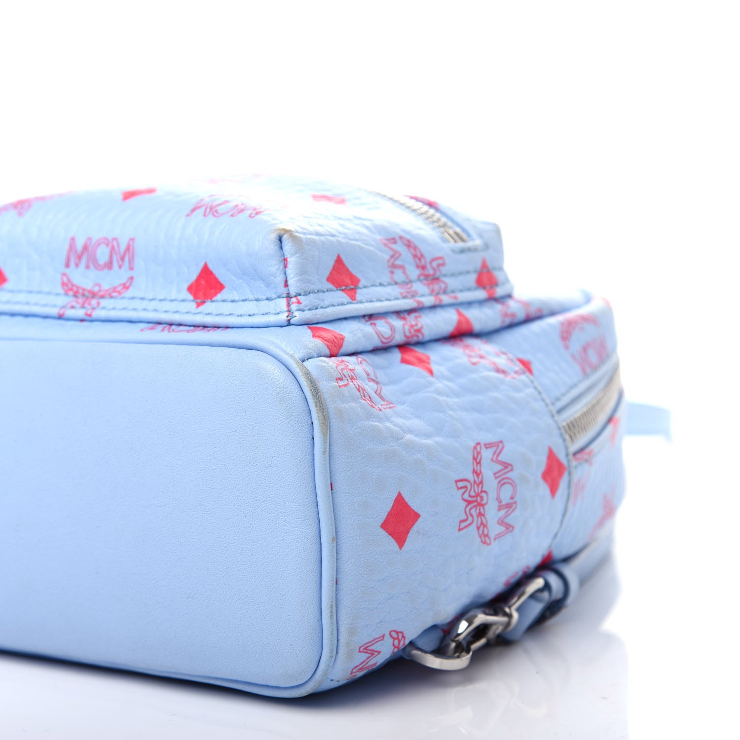 MCM Visetos X-Mini Stark Bebe Boo Backpack Blue Bell 8 of 10