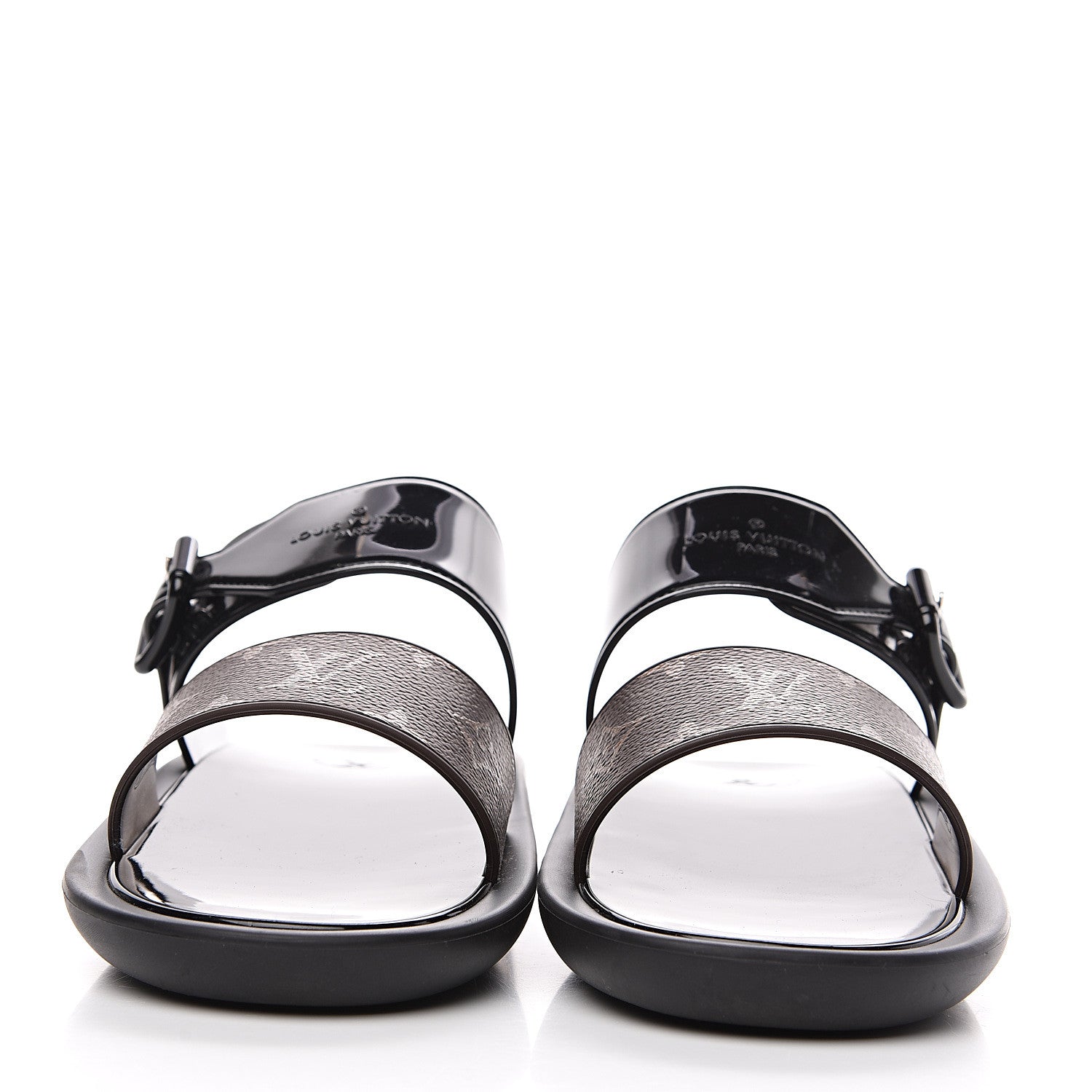 Louis Vuitton Monogram Sunbath Flat Mule Sandals 39 Black 2 of 9