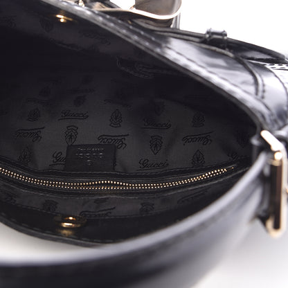 Gucci Calfskin Queen Bow Hobo Black 5 of 12