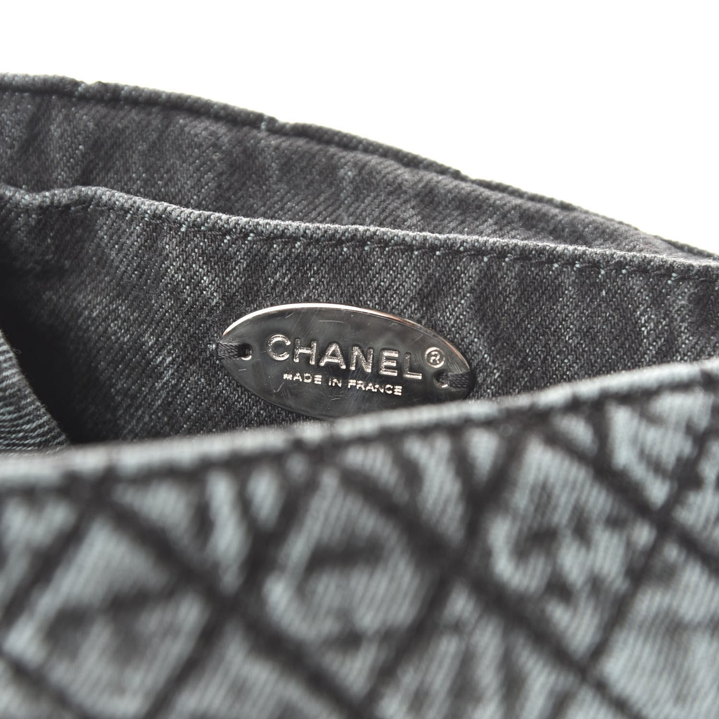 Denim Quilted Small Denimpression Flap Blue Black