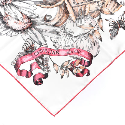 Christian Dior Silk Le Jugement Square Scarf Rose 2 of 5