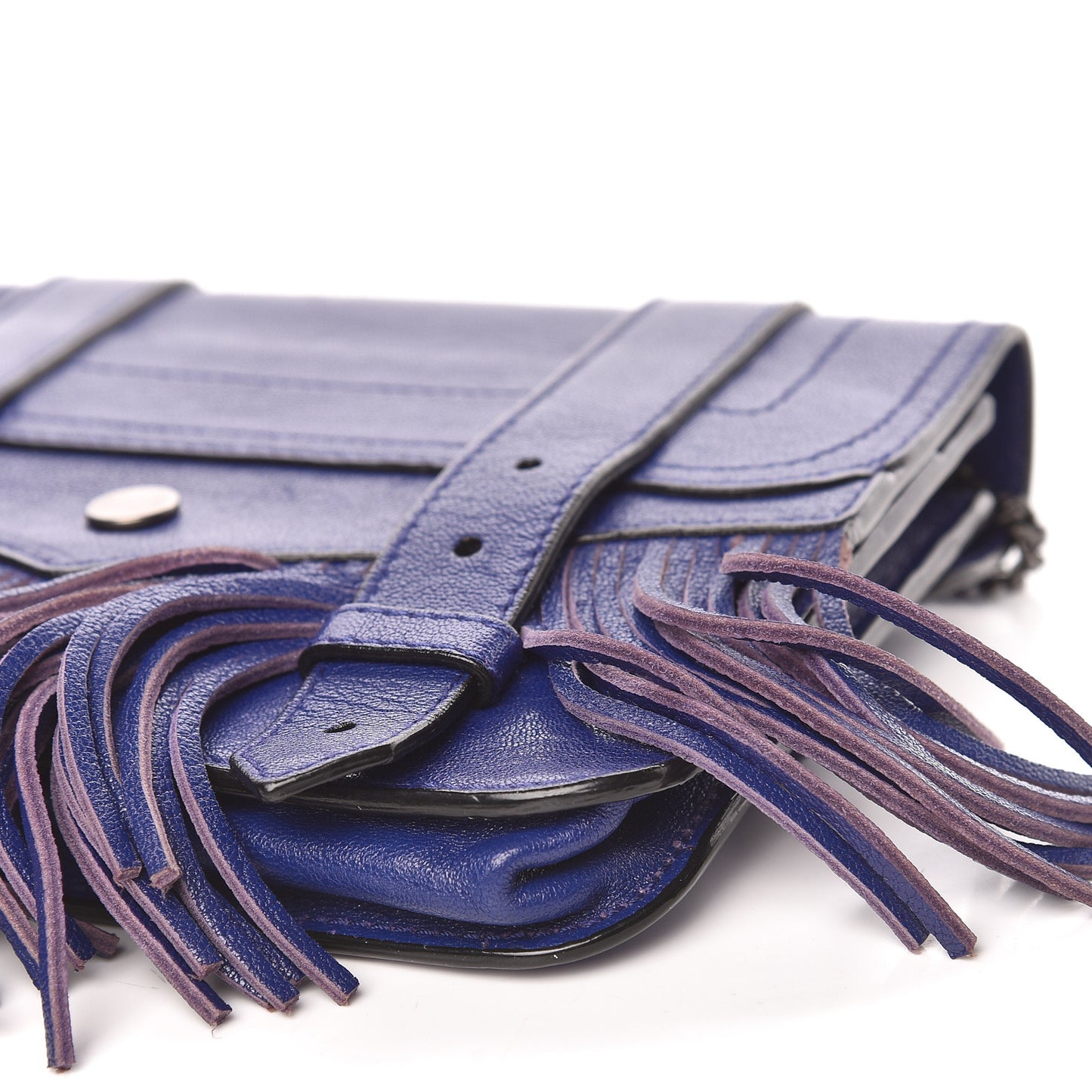 Lambskin Fringe PS1 Large Chain Wallet Cobalt Blue