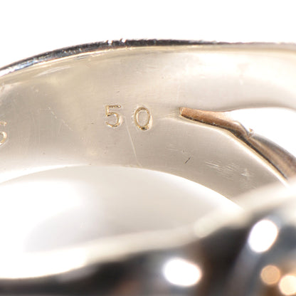 Hermes Sterling Silver 18K Gold Keyhole Heart Ring 50 US 5.25 7 of 8