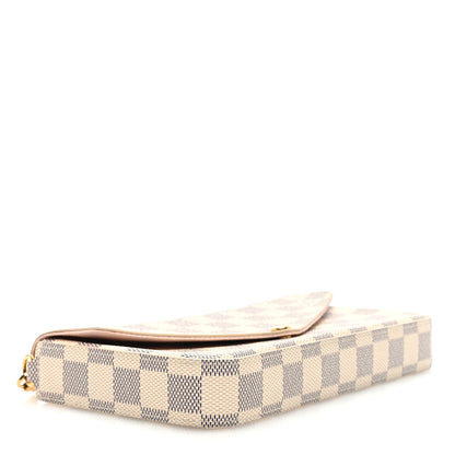 Louis Vuitton Damier Azur Pochette Felicie Chain Wallet Rose Ballerine 5 of 11