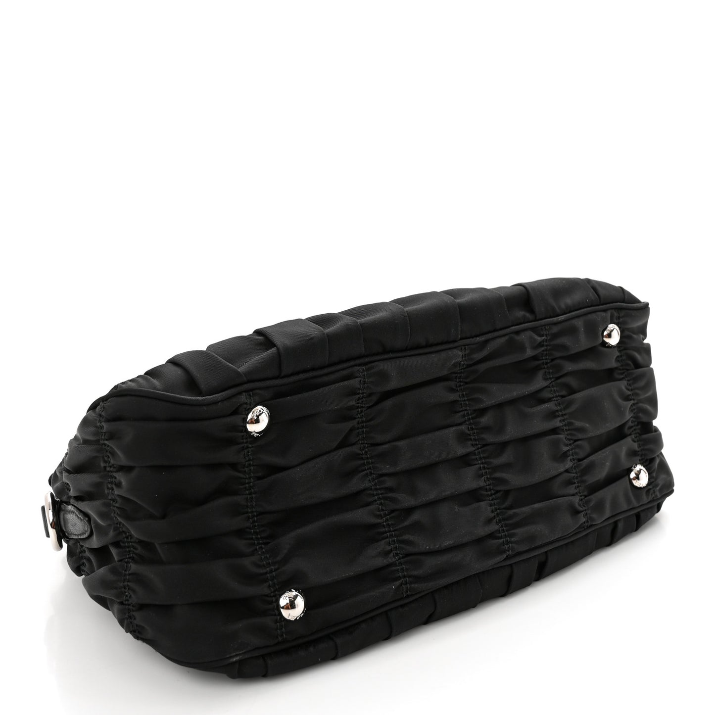 Tessuto Nylon Gaufre Shopping Satchel Black