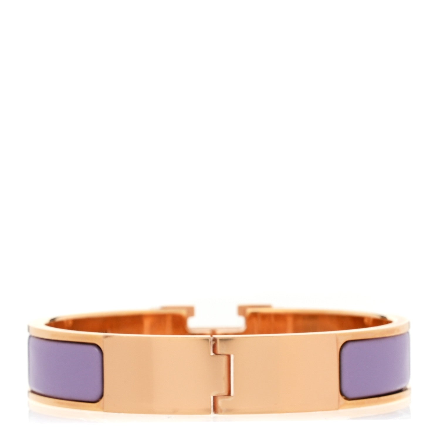 Hermes Enamel Narrow Clic Clac H Bracelet PM Lilas 3 of 5