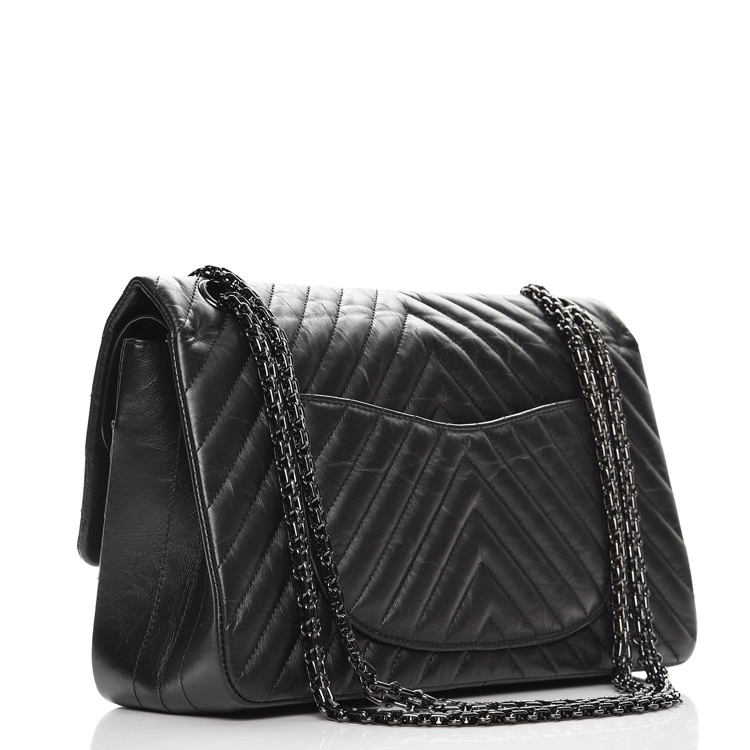 Chanel Aged Calfskin Chevron 2.55 Reissue 226 So Black 3 of 8