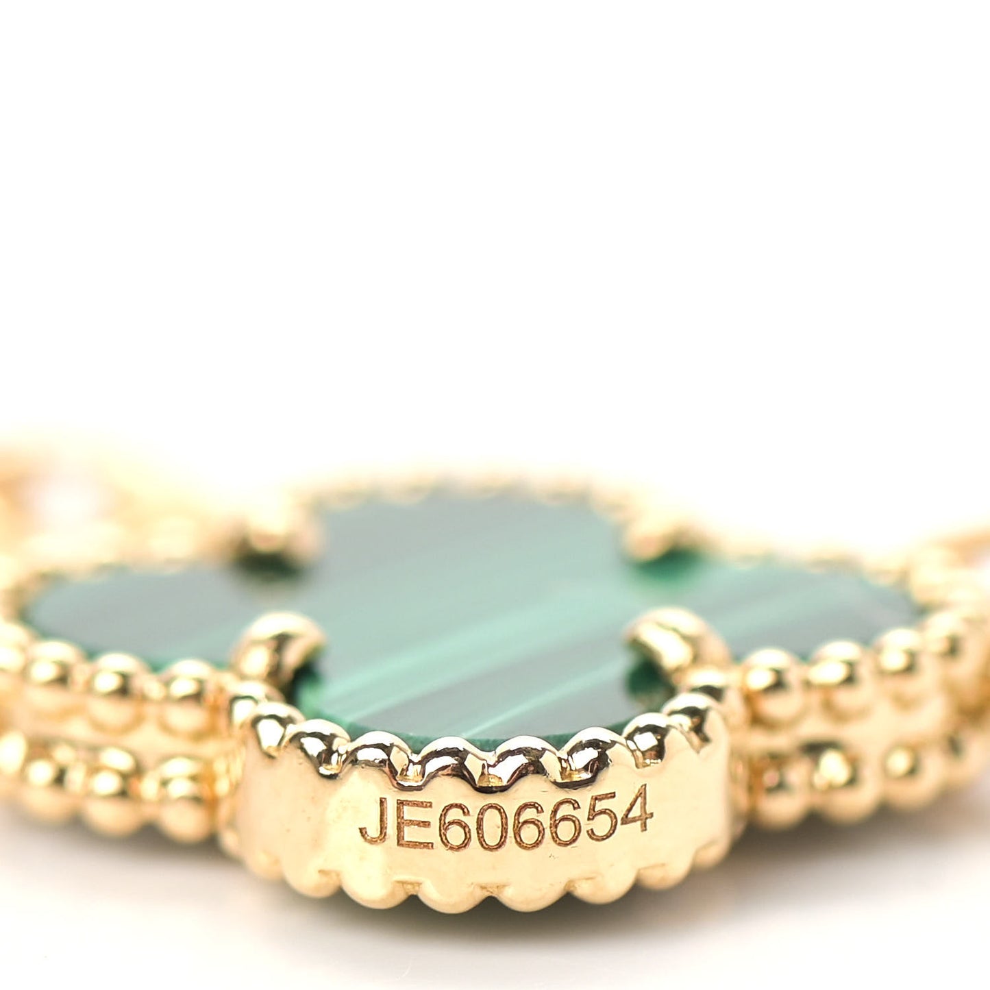 18K Yellow Gold Malachite 20 Motifs Vintage Alhambra Necklace