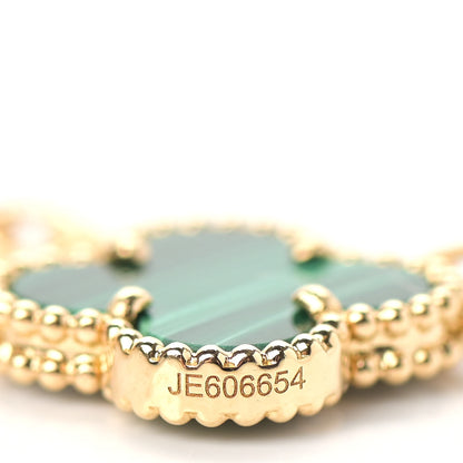 Van Cleef & Arpels 18K Yellow Gold Malachite 20 Motifs Vintage Alhambra Necklace 6 of 6