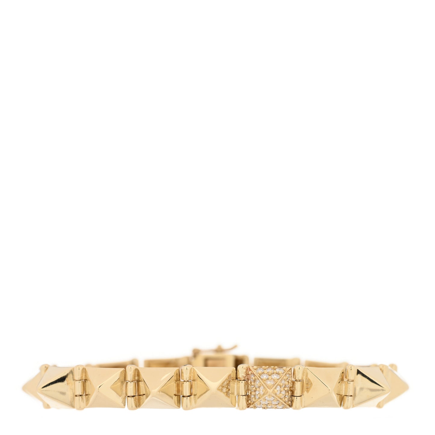 14K Yellow Gold Diamond Medium Spike Bracelet