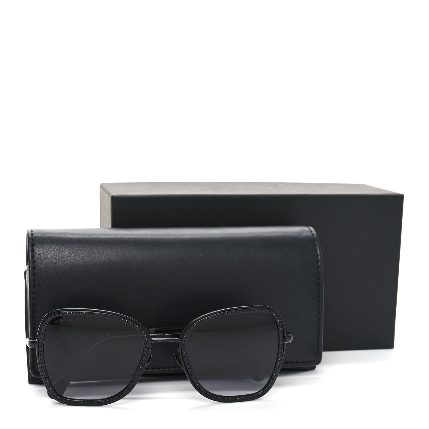 Square Frame Sequin Sunglasses 4277-B Black