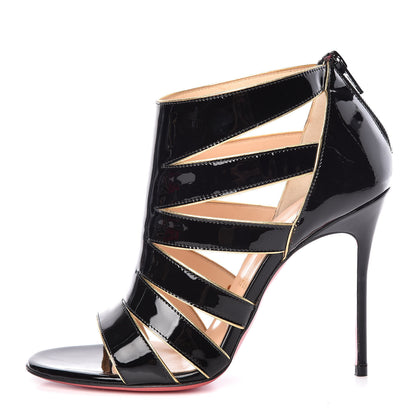 Christian Louboutin Patent Beauty K 100 Cage Sandals 37 Black 1 of 8