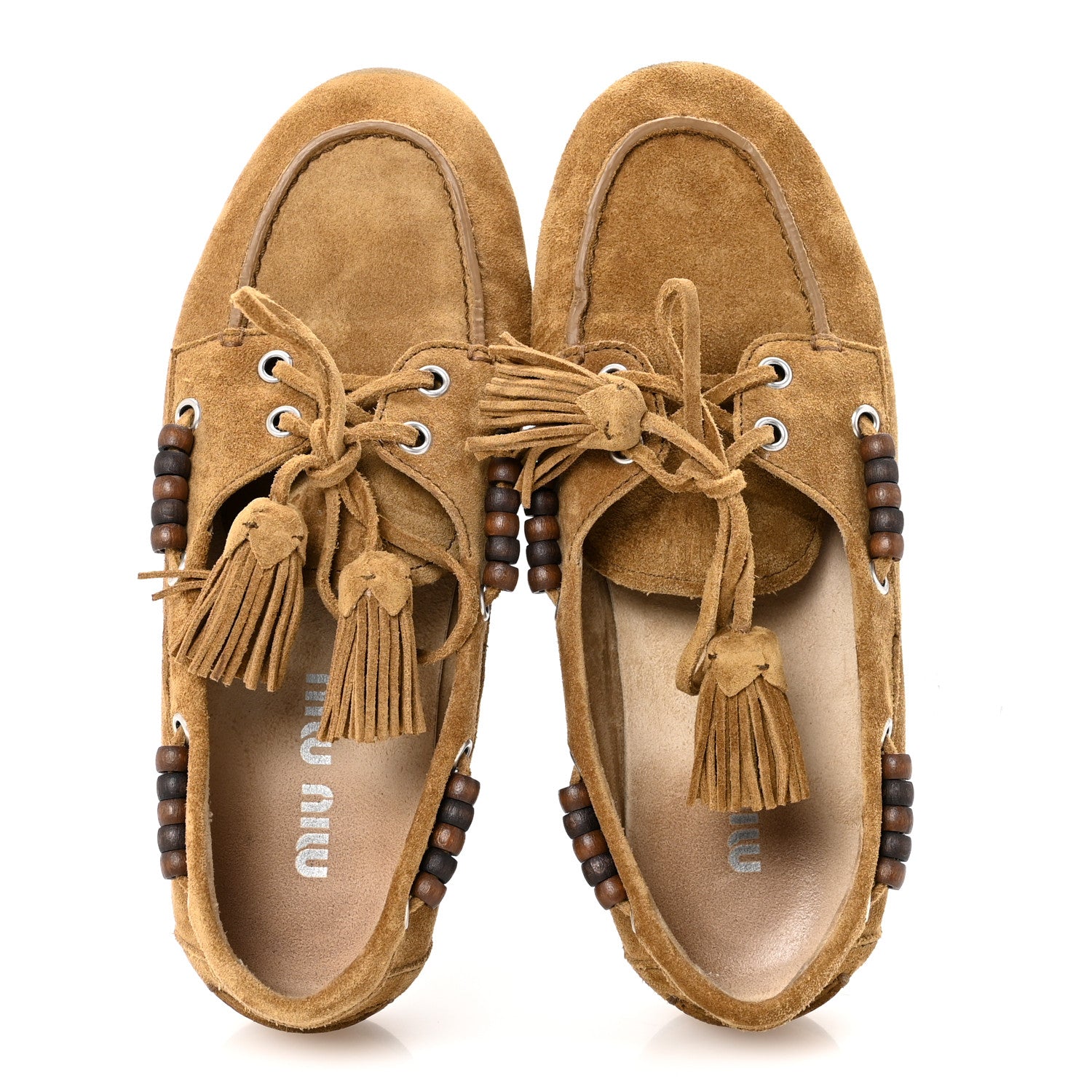 Miu Miu Suede Tassel Loafers 37 Olive Green 1775314 – FASHIONPHILE