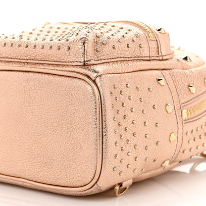 MCM Metallic Calfskin Stud X-Mini Stark Bebe Boo Backpack Champagne Gold 10 of 11