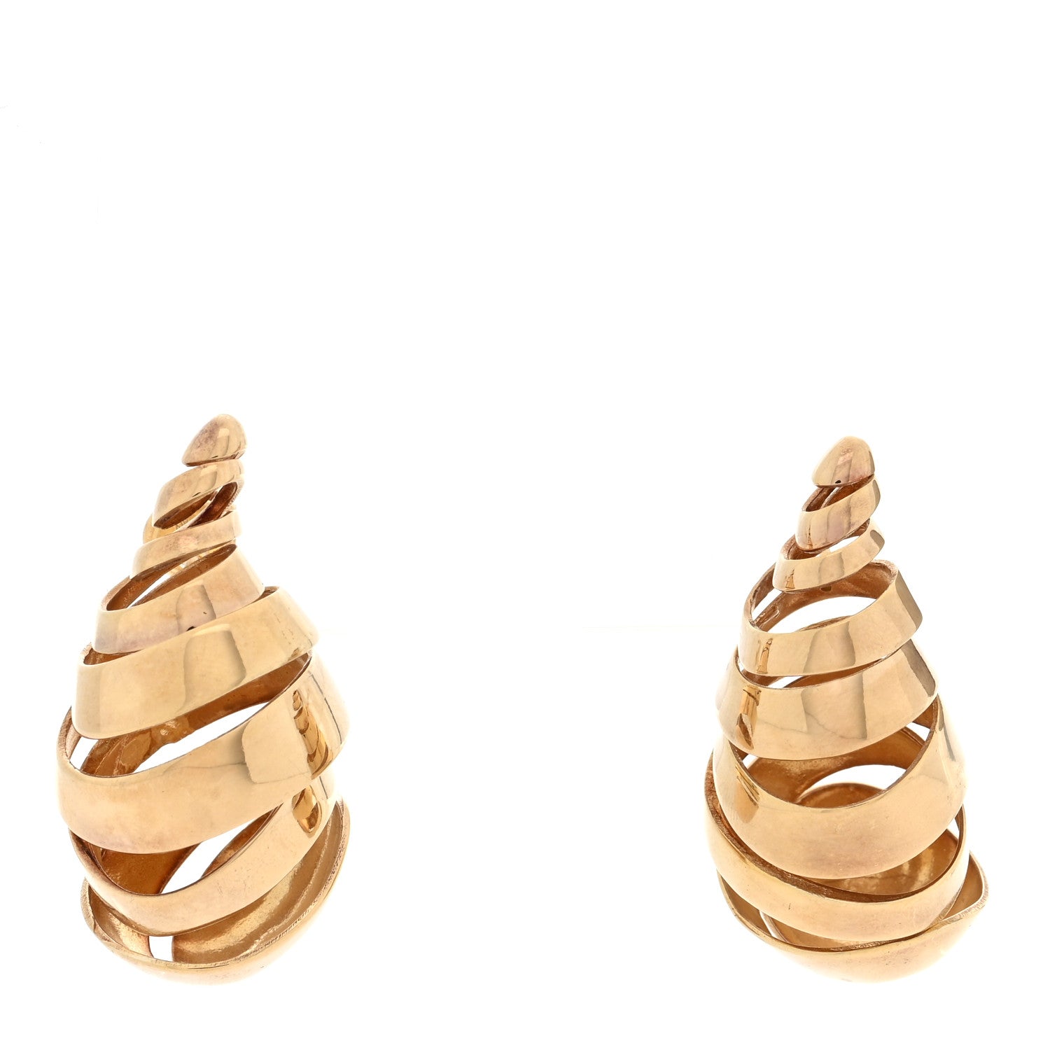 Bottega Veneta Sterling Silver Spiral Earrings Gold 1 of 4