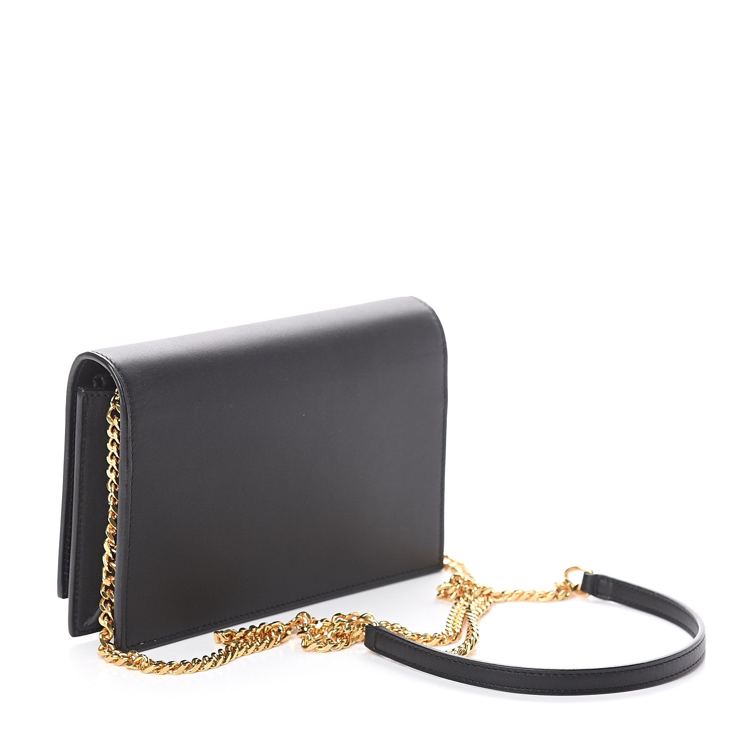 Saint Laurent Smooth Calfskin Classic Monogram Kate Tassel Chain Wallet Black 2 of 7