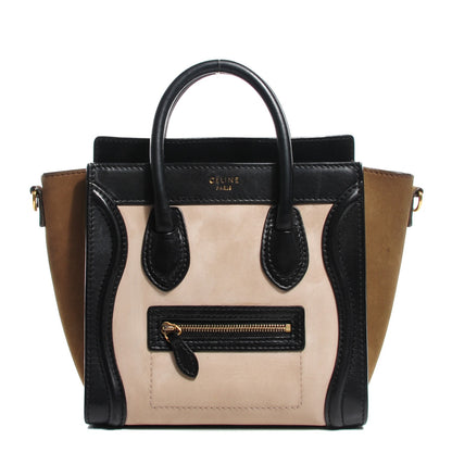 Celine Nubuck Smooth Calfskin Nano Tri-Color Luggage Beige 1 of 8
