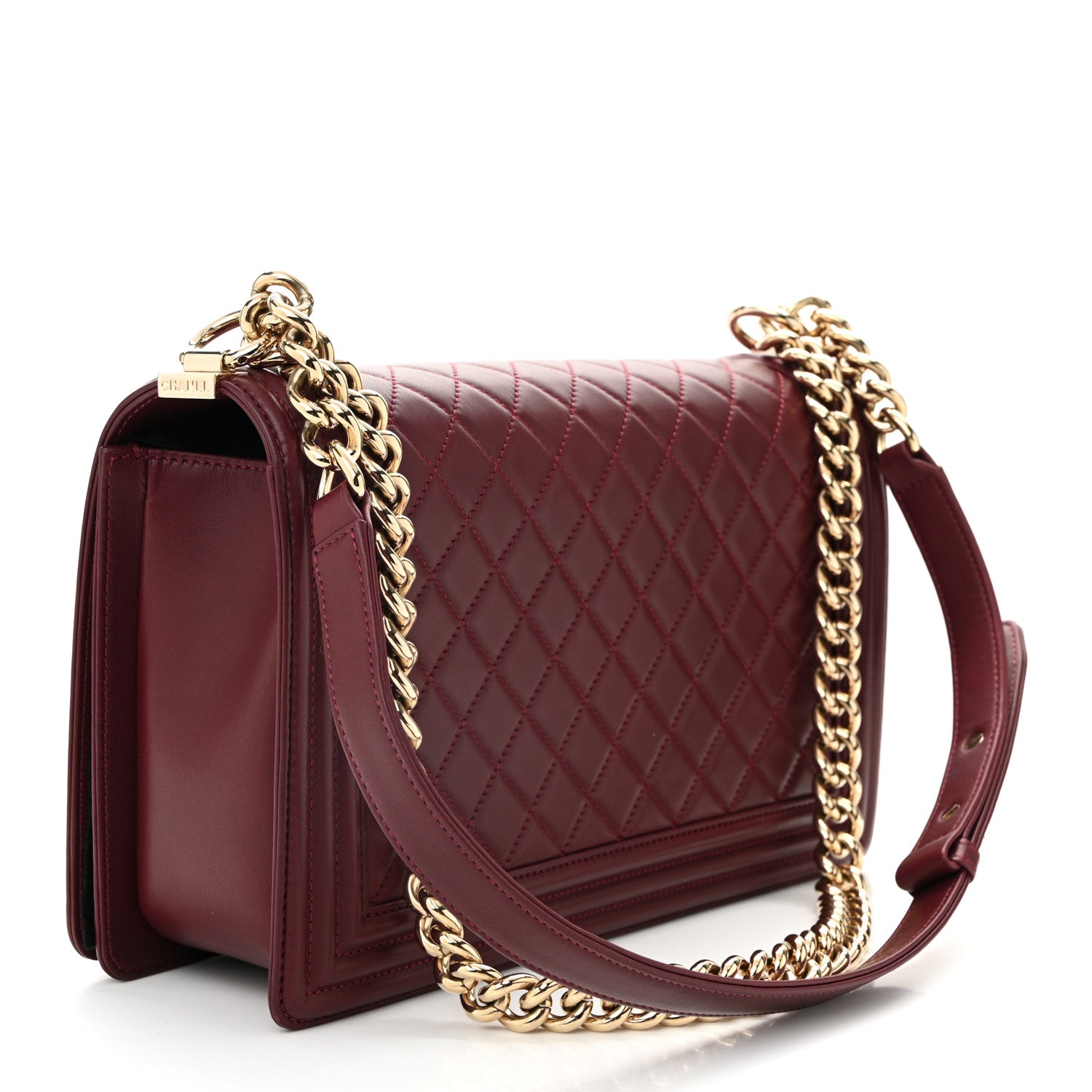 Chanel Lambskin Quilted New Medium Boy Flap Dark Red 3 of 13