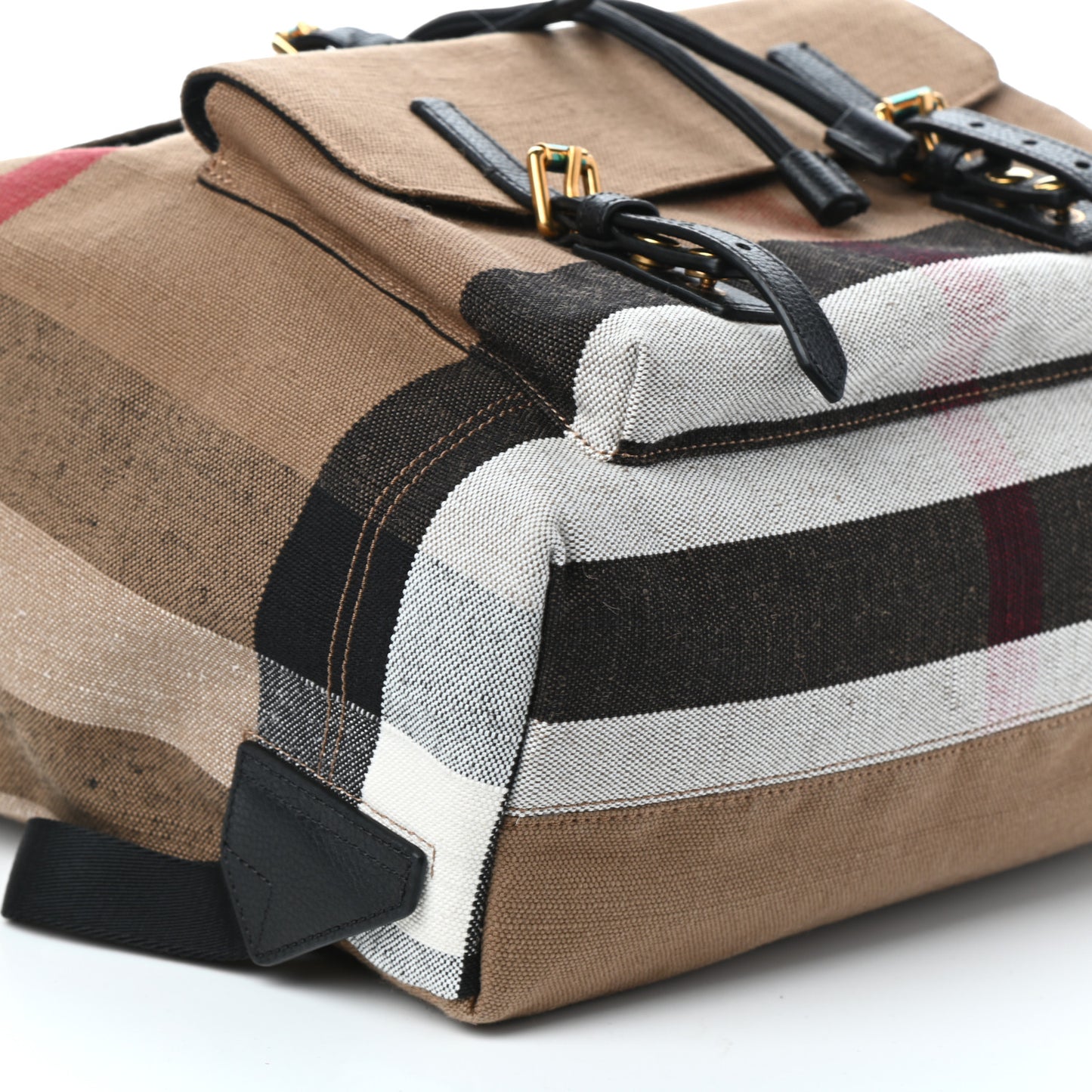 Canvas Mega Check Small Brookdale Backpack Black