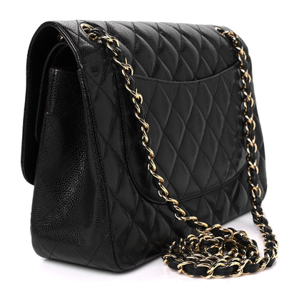 Chanel Caviar Quilted Jumbo Double Flap Black 3 of 12