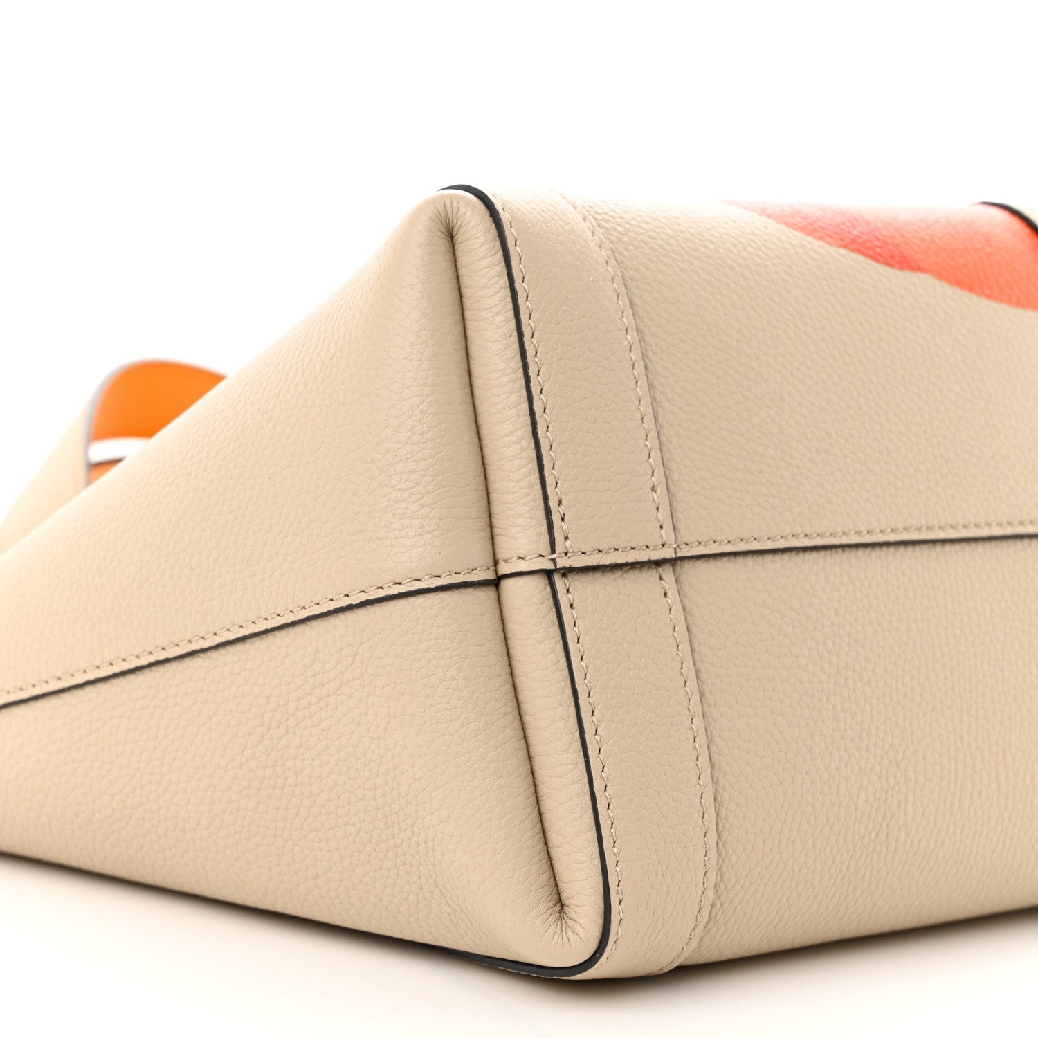 Moynat Taurillon Blush Duo Cabas BB Tote Greige Mandarine 8 of 9