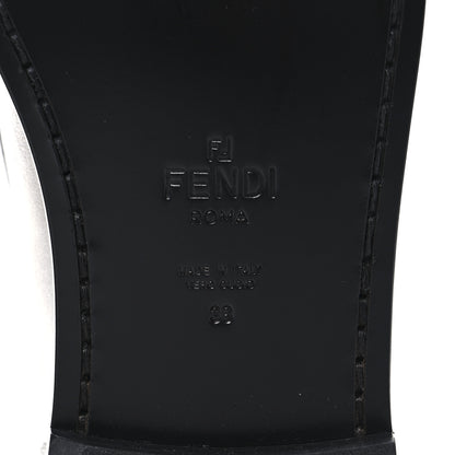 Fendi Metallic Vitello Womens Baguette Loafers 38 Argento 7 of 8