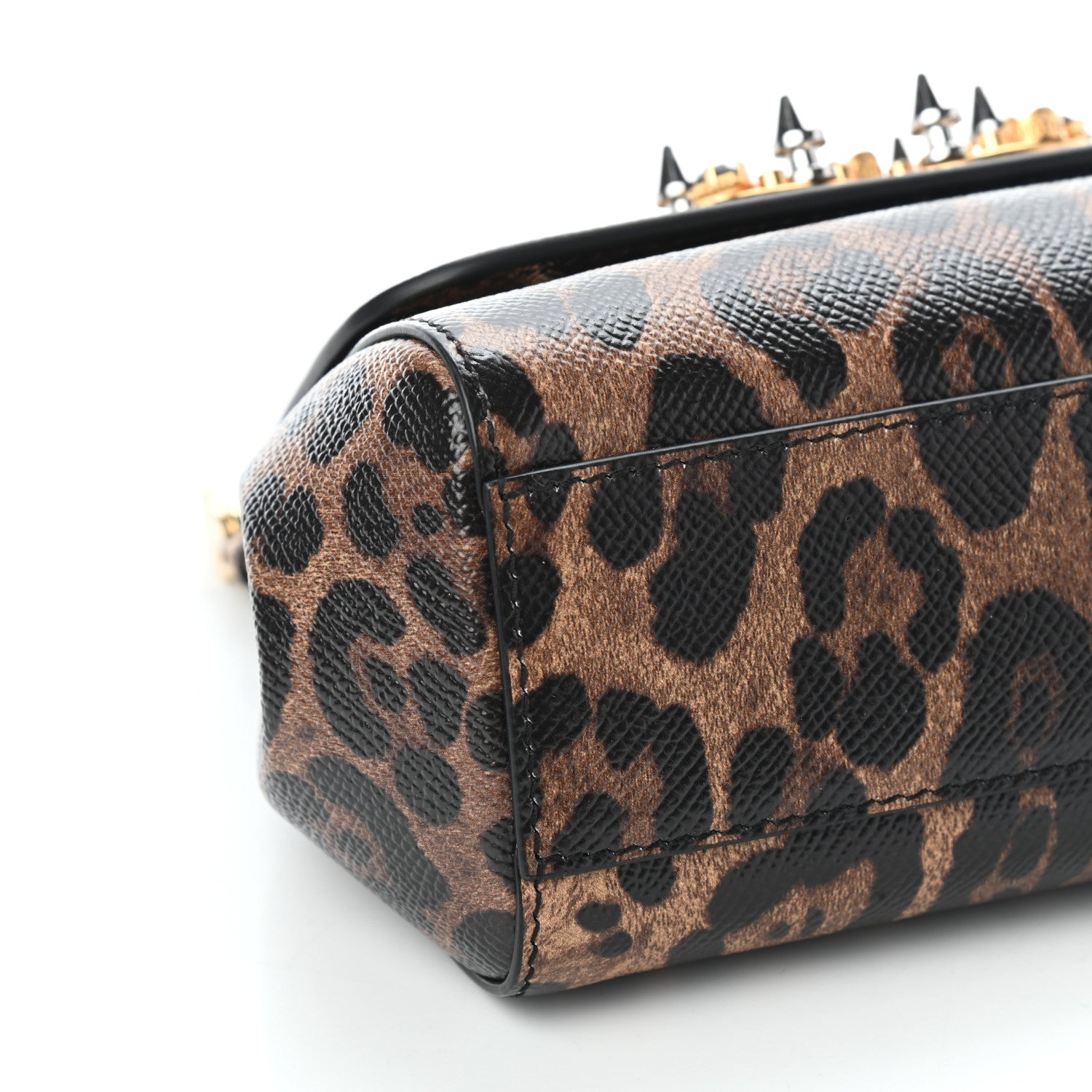 Dolce & Gabbana Dauphine Studded Leopard Print Mini Miss Sicily Satchel Naturale 7 of 8