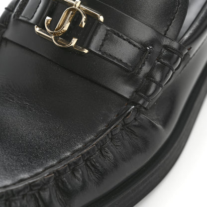 Jimmy Choo Box Calfskin Addie Loafers 36.5 Black 10 of 11