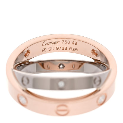 Cartier 18K Pink White Gold 6 Diamond LOVE Ring 49 4.75 5 of 6