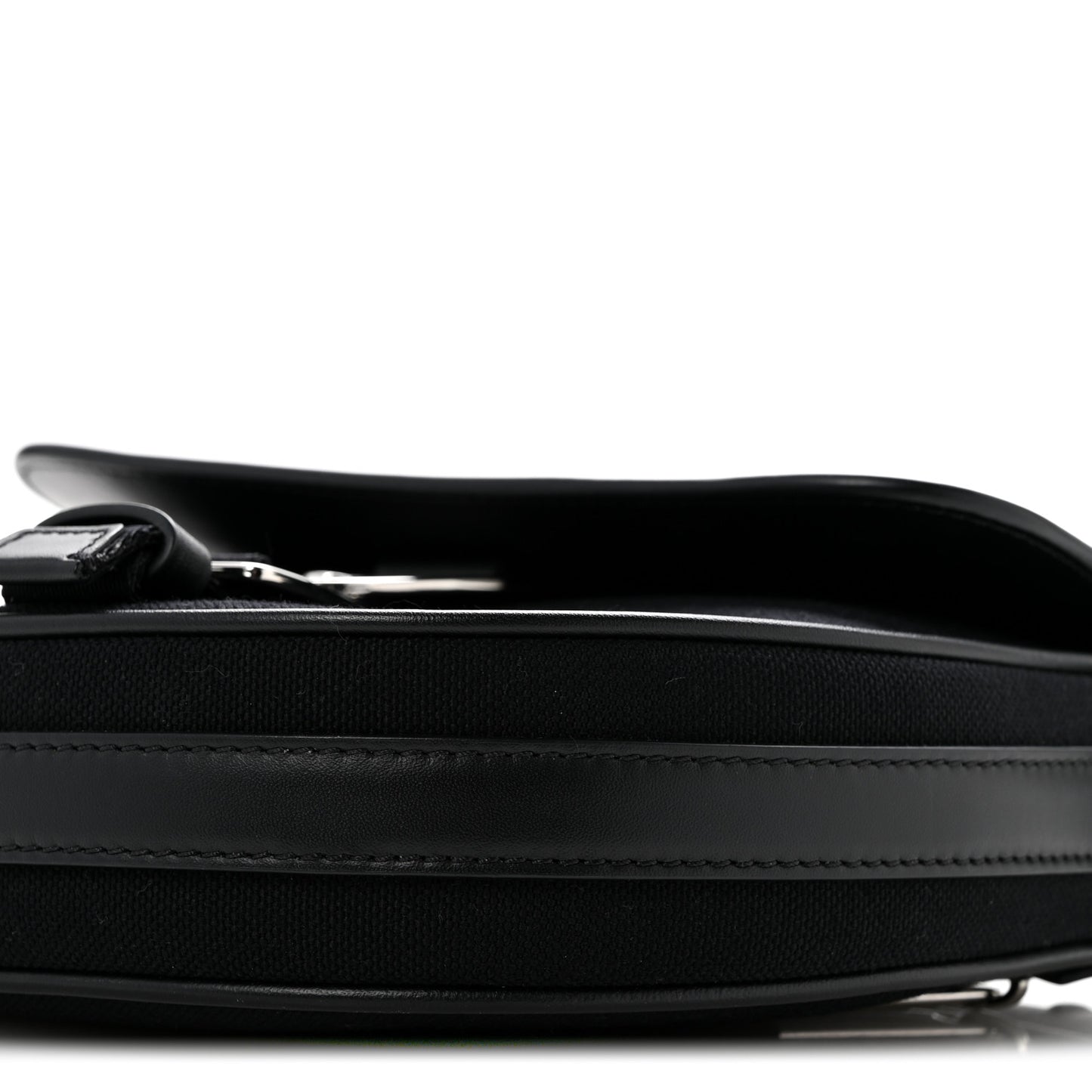 Calfskin Canvas Never Still Crossbody Flap Bag Black
