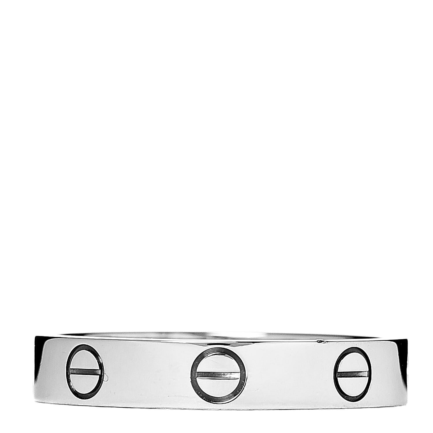 Cartier 18K White Gold 3.5mm LOVE Wedding Band Ring 56 7.5 1 of 5