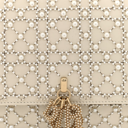 Christian Dior Calfskin Pearl Cannage My Dior Top Handle Clutch Latte 7 of 9