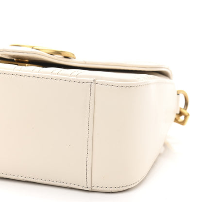 Gucci Calfskin Matelasse Mini GG Marmont Top Handle Shoulder Bag White 10 of 12