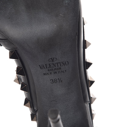 Valentino Garavani Nappa Rockstud Ankle Strap Pumps 38.5 Black 6 of 9