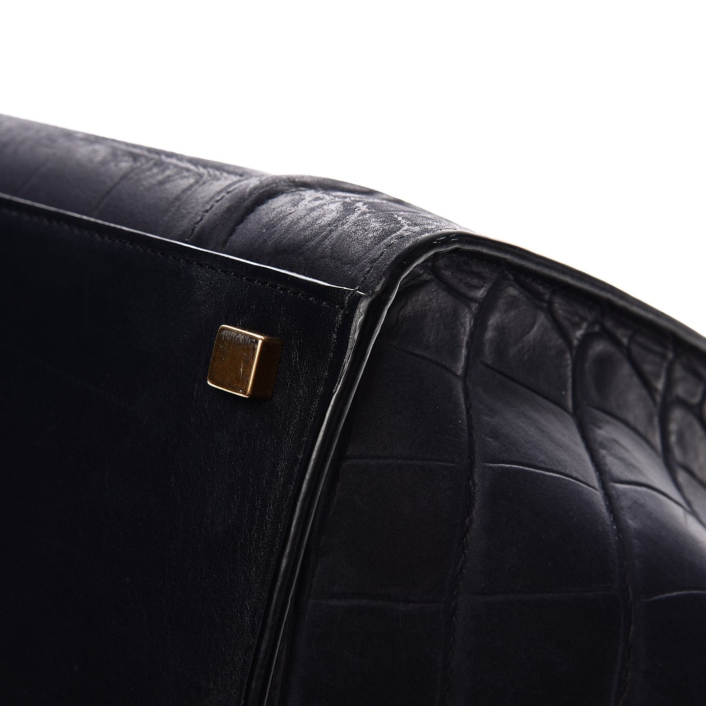 Crocodile Embossed Nubuck Medium Phantom Luggage Navy Blue