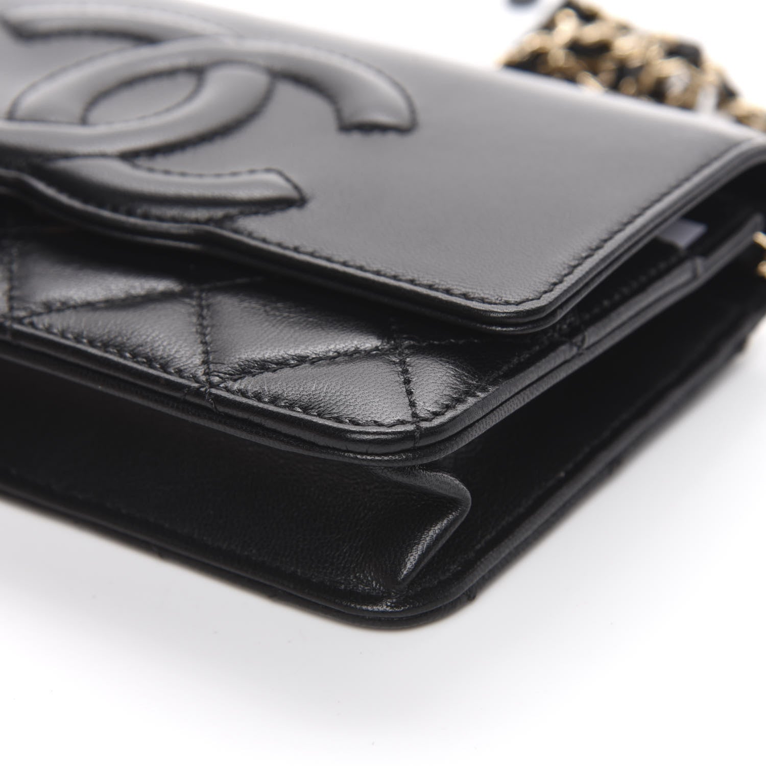 Chanel Goatskin Quilted Timeless CC Wallet On Chain WOC Black 10 of 12