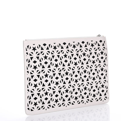 Givenchy Lambskin Star Print Large Pandora Pouch White Black 3 of 8