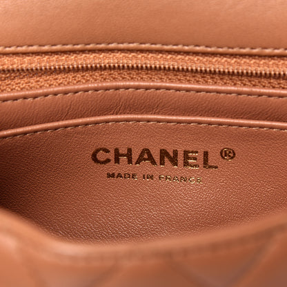 Chanel Lambskin Quilted Mini Square Flap Brown 6 of 9