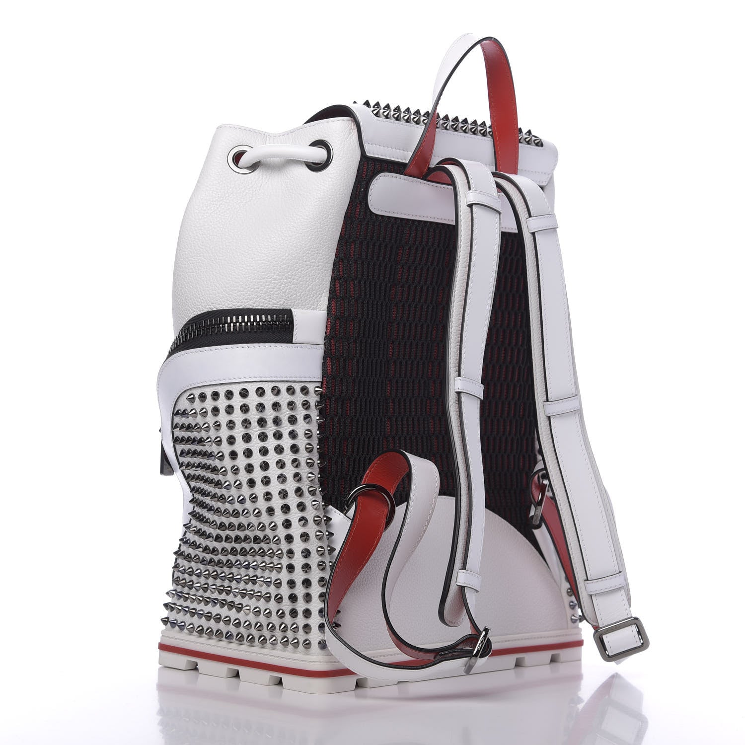 Christian Louboutin Calfskin Spiked Explorafunk Backpack White 2 of 9