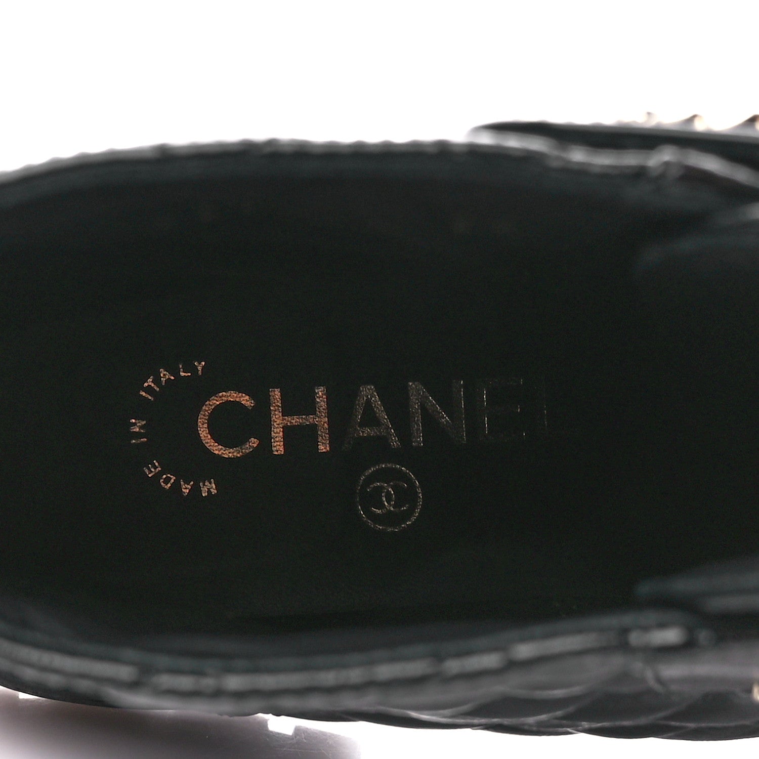 Chanel Shiny Goatskin Calfskin Quilted Lace Up Combat Boots 38 Black 8 of 9