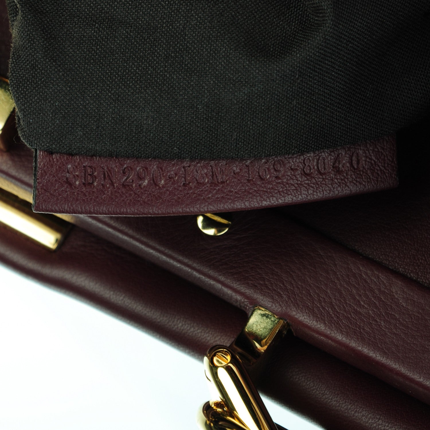 Fendi Vitello Seta Waves Bi-Color Medium Peekaboo Iconic Satchel Bordeaux Latte 7 of 7