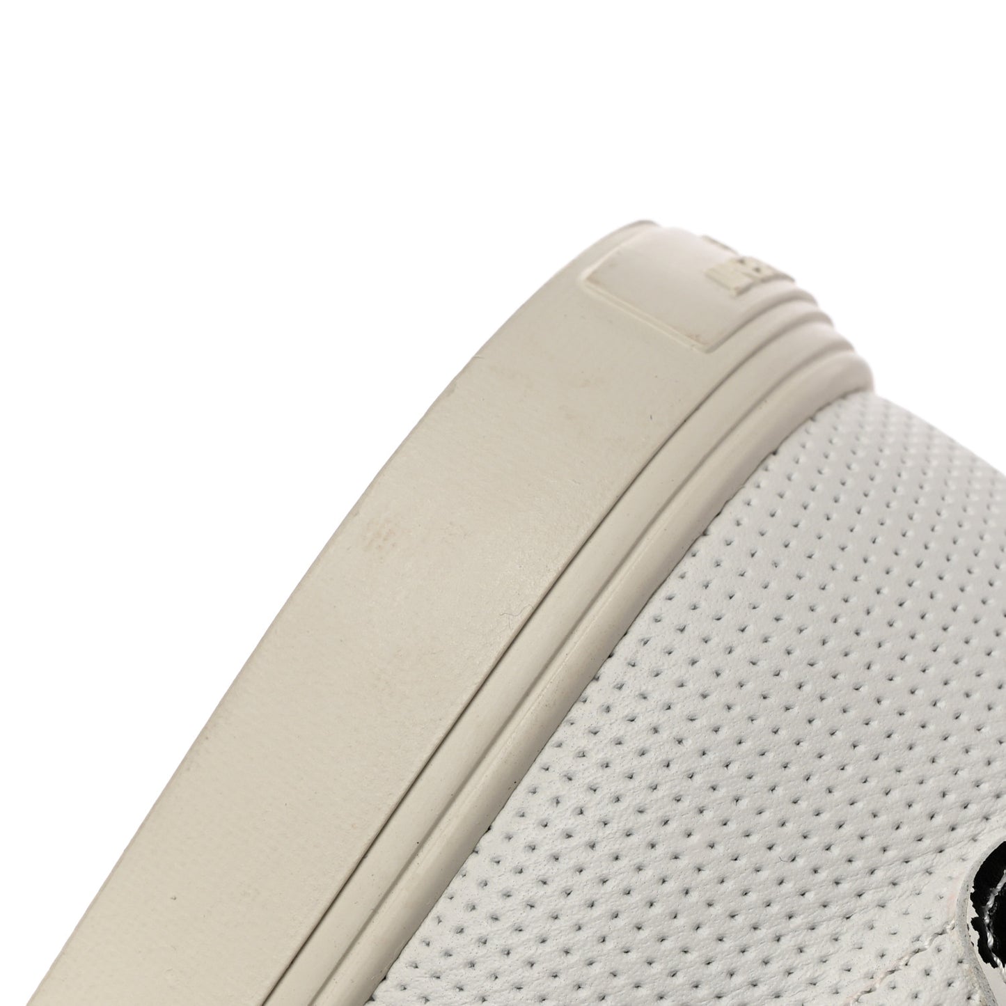 Perforated Calfskin Cheetah Print Andy Low Top Sneakers 40.5 White Black
