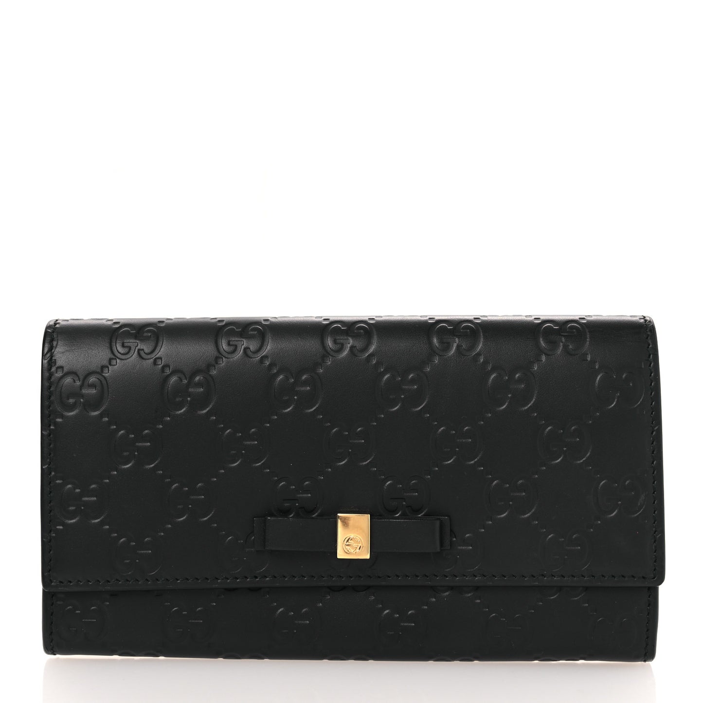Microguccissima Bow Continental Wallet Silver