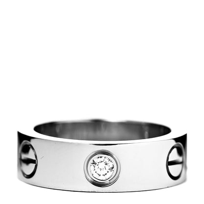 Cartier 18K White Gold 3 Diamond 5.5mm LOVE Ring 49 4.75 3 of 4