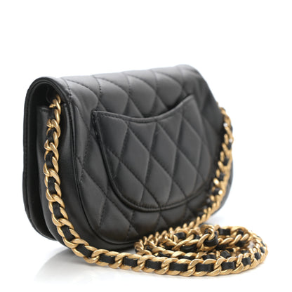 Chanel Calfskin Quilted Coco Mail Clutch With Chain Black 3 of 11