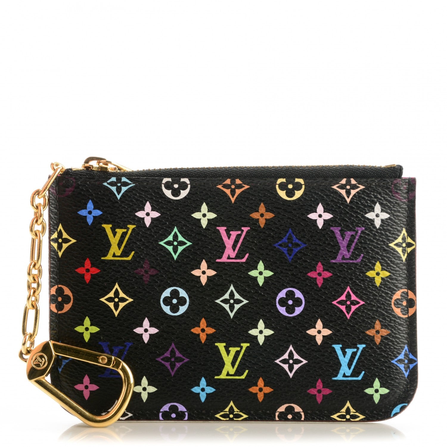 Louis Vuitton Monogram Multicolor Key Pouch Black Grenade 1 of 7