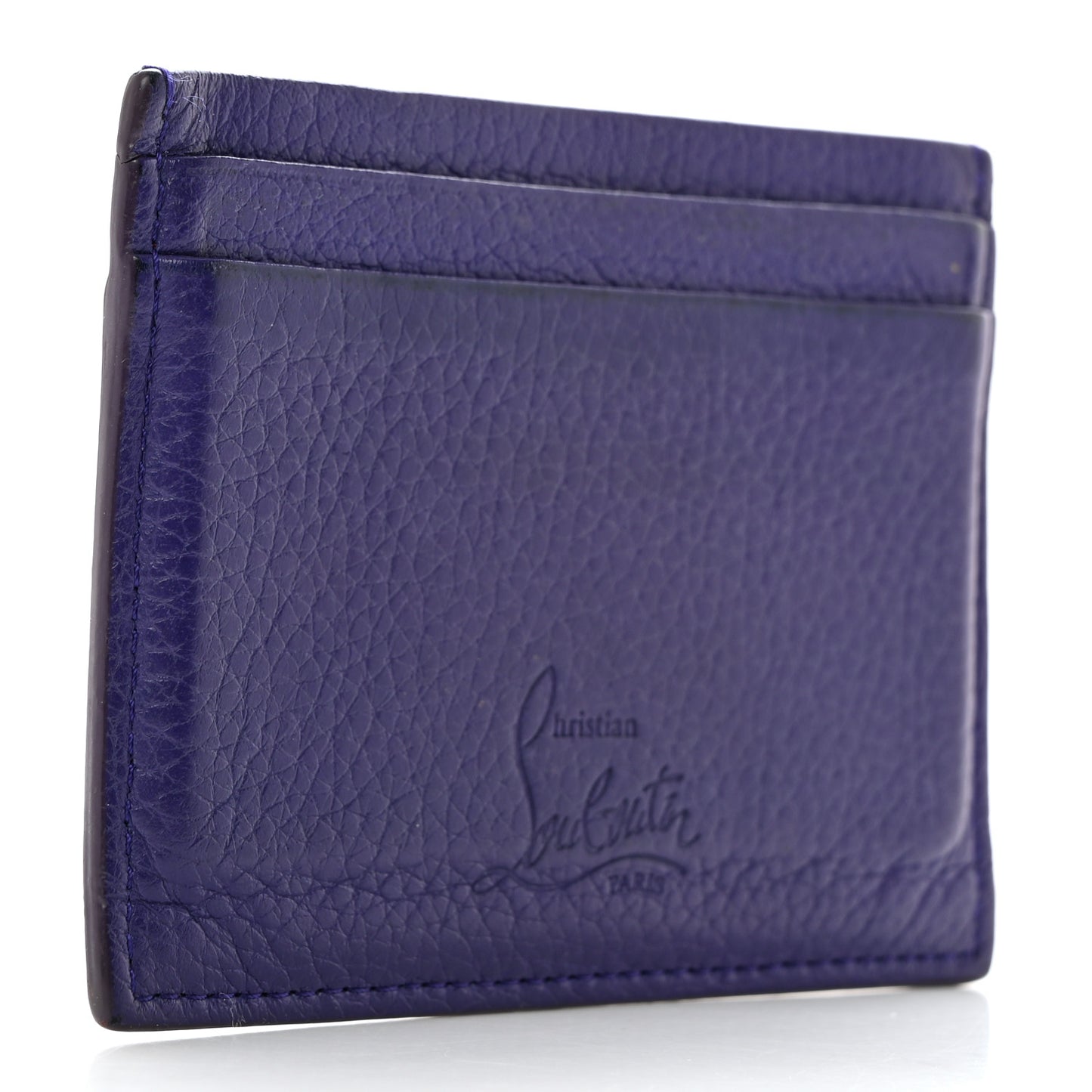 Calfskin Paris Spikes Kios Card Holder Purple