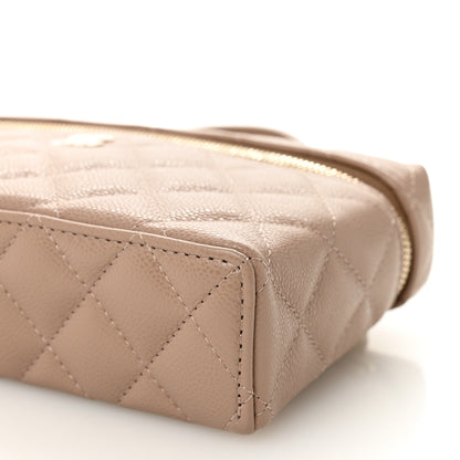 Chanel Caviar Quilted Top Handle Slim Vanity With Chain Dark Beige 10 of 11